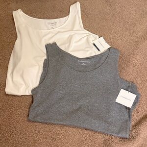Croft & Barrow Women's Tank Tops - Gray and White